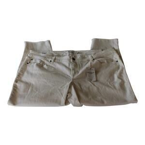 Torrid Boyfriend Crop‎ Capri Pants Denim Off White Size 24 NWT $60